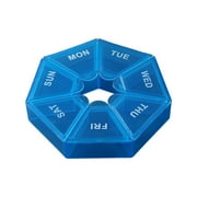 shyuyusa 7-Sided Portable Pill Box Medicine Planner Small Case (Seven Day Weekly Container) Medication,Vitamin Holder Boxes Organizer Pillbox Dispenser Organizer,Sorter And Reminder Containers
